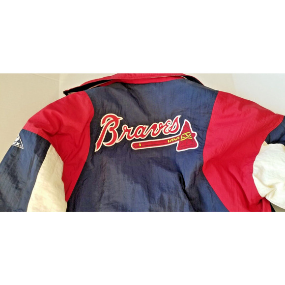 Vintage 80's Atlanta Braves Bomber Jacket National League Size L Apex One - Picture 15 of 15